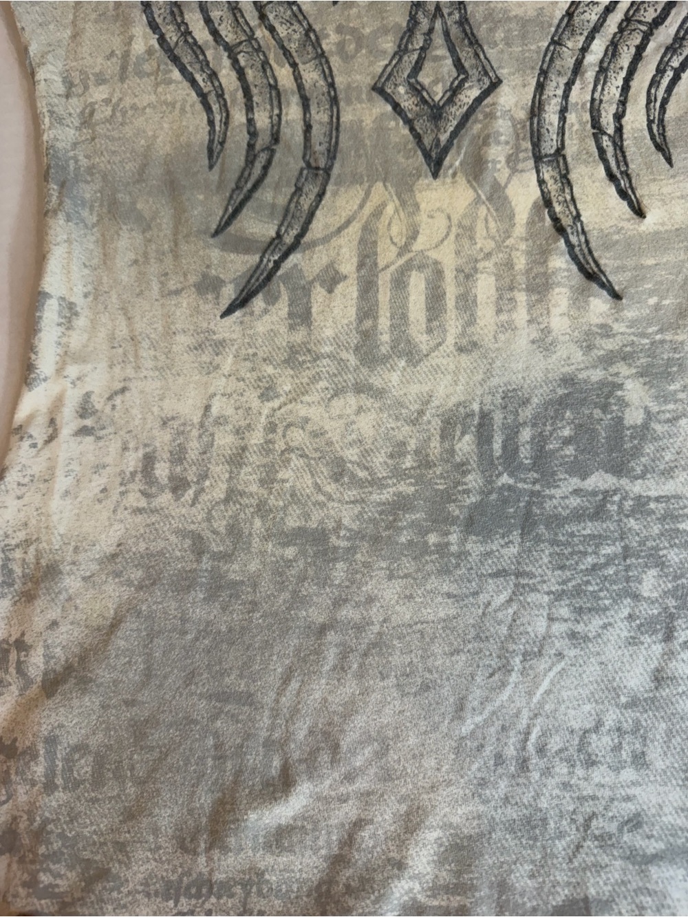 Sinful Affliction Love & Pride Vintage Y2K Tee Cream Gray XL - Picture 9 of 9